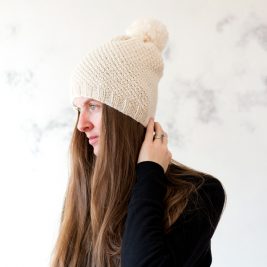 Love : Women's Slouchy Hat with Pom Knitting Pattern Love : Women's Slouchy Hat with Pom Knitting Pattern