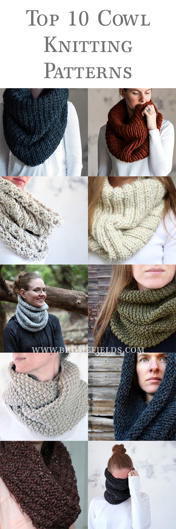 Top 10 Cowl Knitting Patterns by Brome Fields