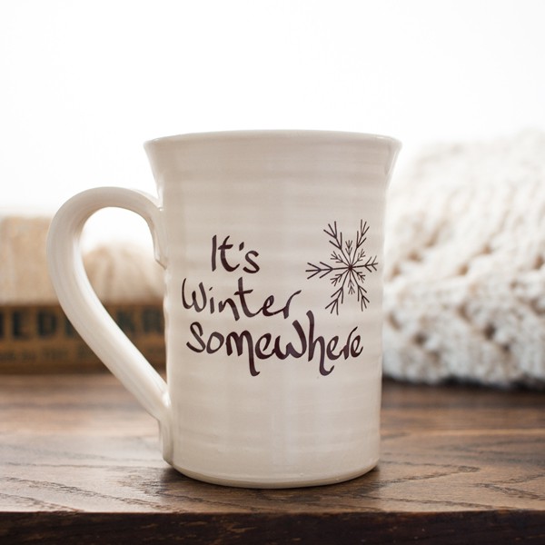 Brome Fields "It's Winter Somewhere" hand thrown mug