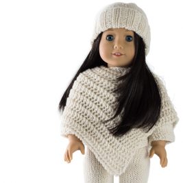 Cozy Winter 18" American Girl Doll Hat, Sweater, Ponch and Pants Knitting Pattern Set!