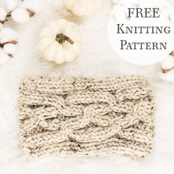 Wide Boho Cable Headband Knitting Pattern, Free
