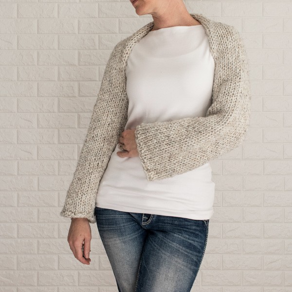 Shrug Sweater Crop Top Knitting Pattern : Thrive