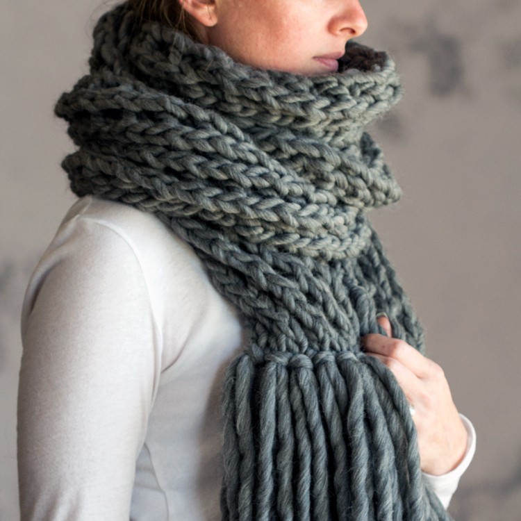 Free Scarf Knitting Pattern for Super Bulky Yarn - Easy to Knit - Beginner  — Fifty Four Ten Studio