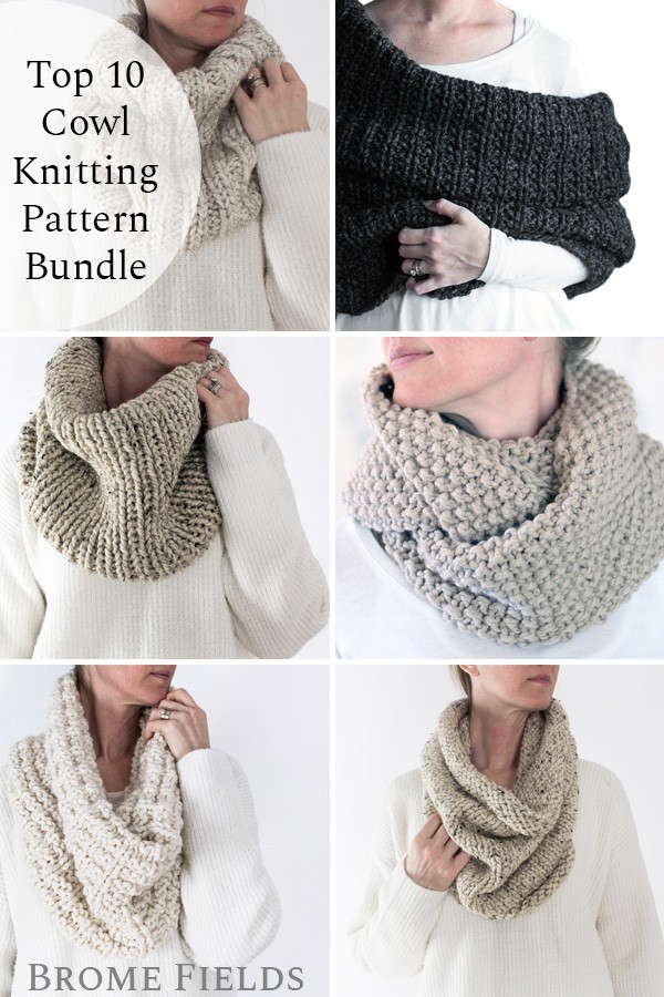 Top 10 Cowl Knitting Patterns Bundle - Brome Fields
