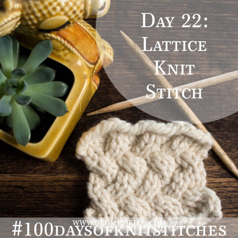 Day 22 : Lattice Knit Stitch : #100daysofknitstitches
