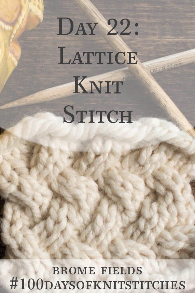 knitted swatch on a wood table