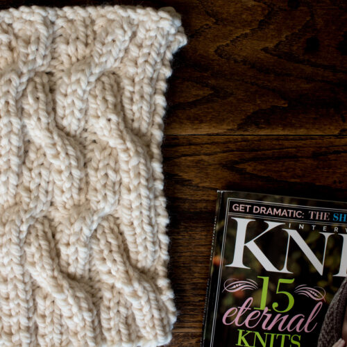 Swatch of the Crossed Cables Knitting Stitch Pattern