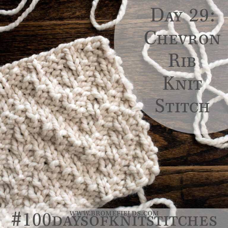 knitted swatch on a wood table
