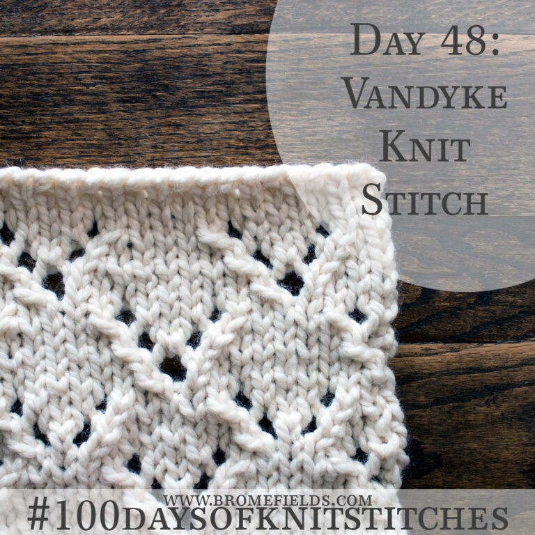 Day 48 : Vandyke Knit Stitch : #100daysofknitstitches