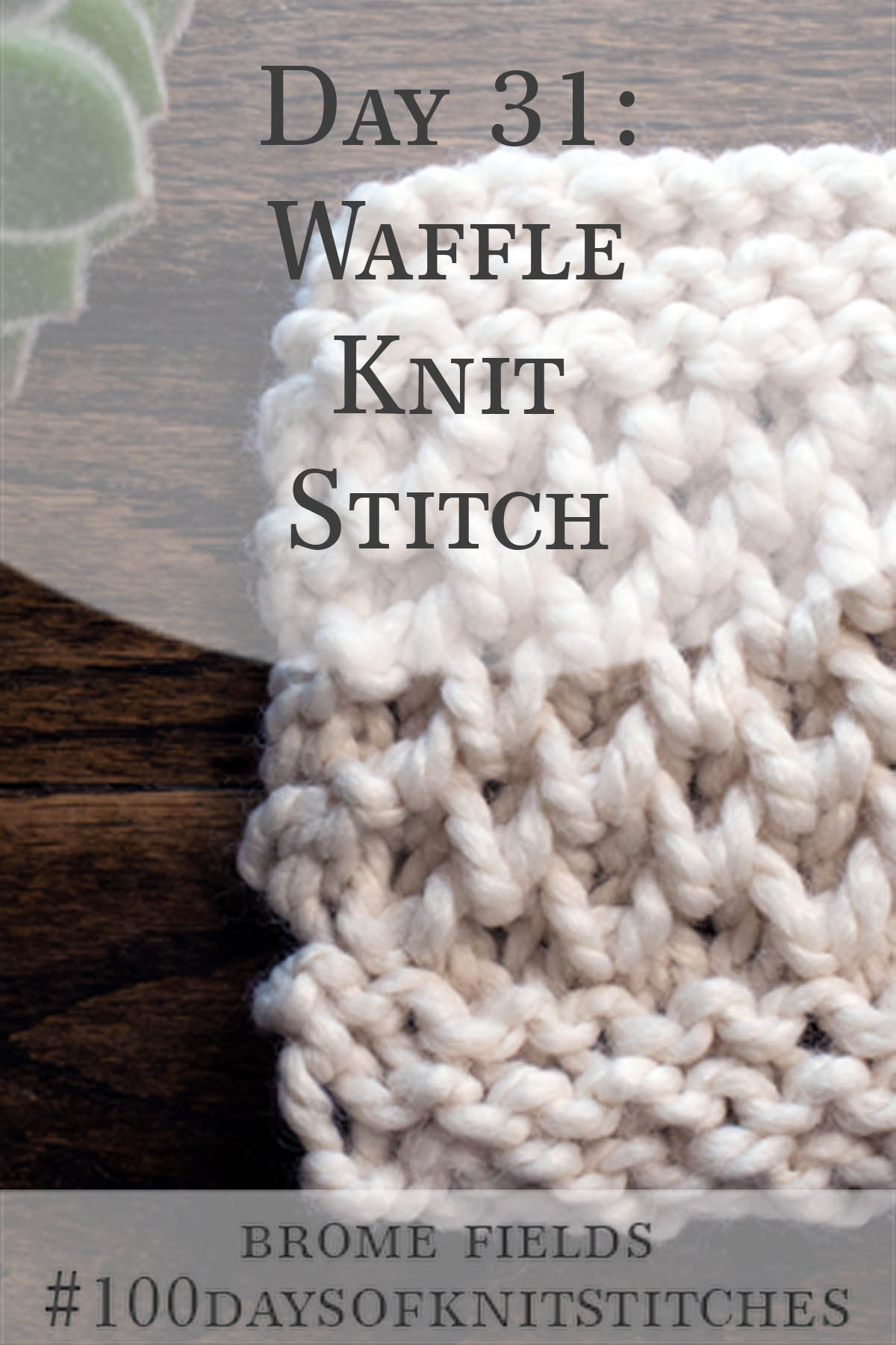 Day 31 Waffle Knit Stitch 100daysofknitstitches Brome Fields