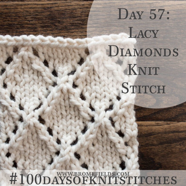 Lacy Diamond Knitting Stitch Pattern