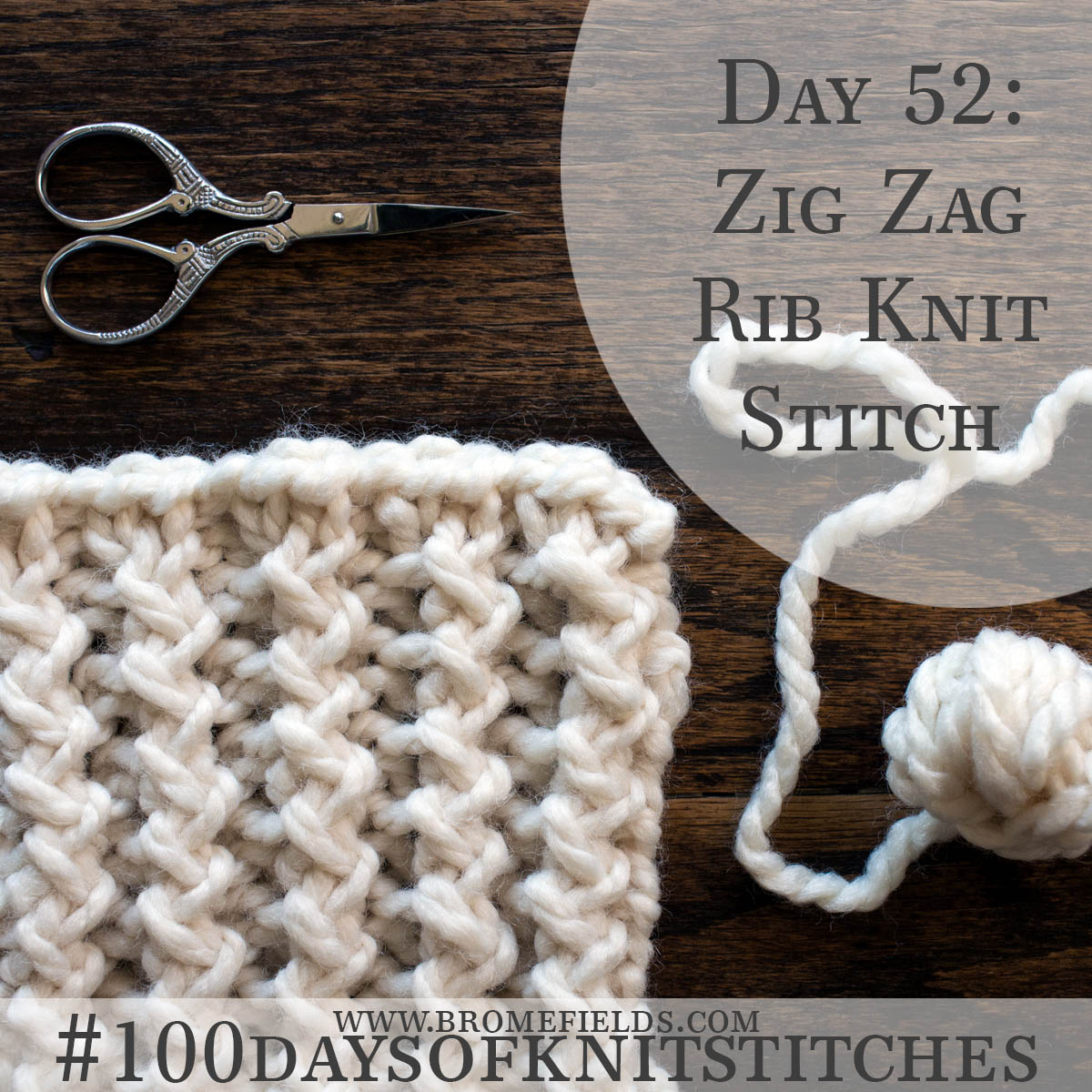 Zig Zag Rib Advanced Knitting Stitch Pattern : Brome Fields