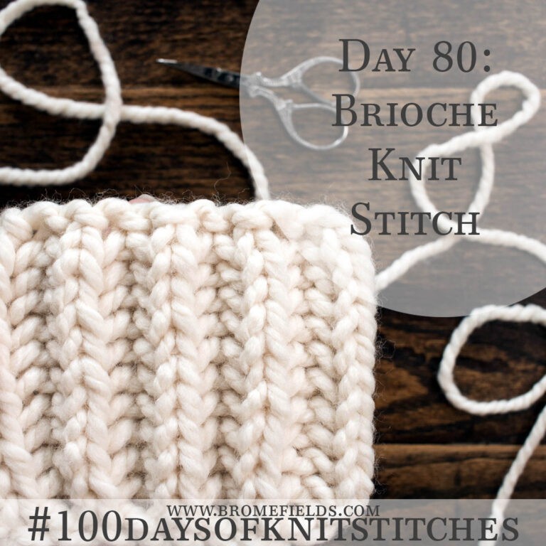Day 80 : Brioche Knit Stitch : #100daysofknitstitches