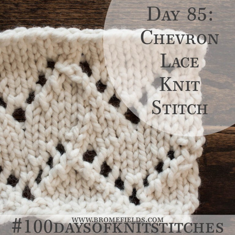 knitted swatch on a wood table