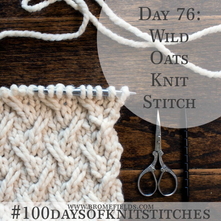 Day 76 : Wild Oats Knit Stitch : #100daysofknitstitches