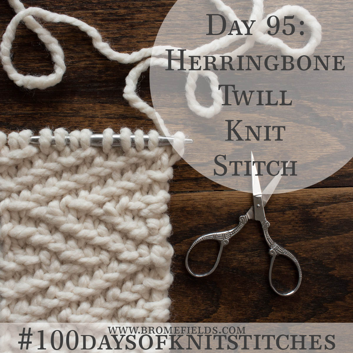 Herringbone Twill Knitting Stitch Pattern Brome Fields
