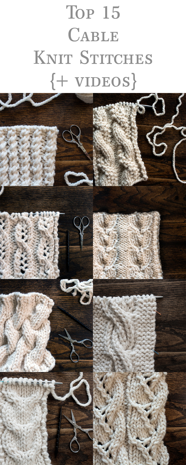 Top 15 Cable Knit Stitches {+videos}