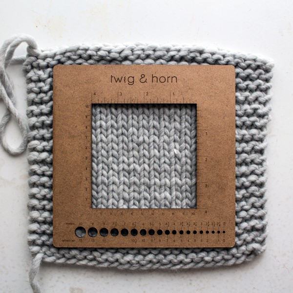 yarn swatch with gauge