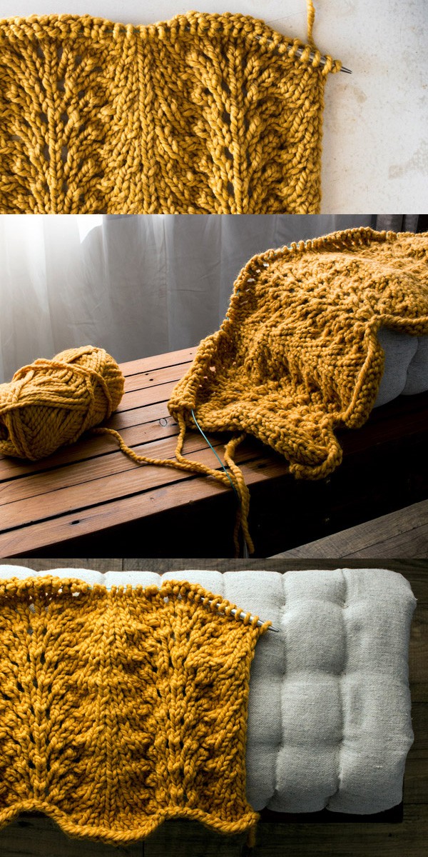Fan and Feather Blanket Knitting Pattern