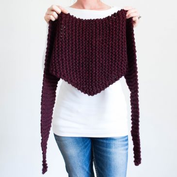 FREE Triangle Scarf/Cowl Knitting pattern +VIDEO tutorial by Brome Fields