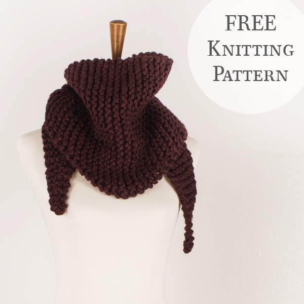 {FREE} Triangle Scarf Cowl Knitting Pattern : Claret - Brome Fields