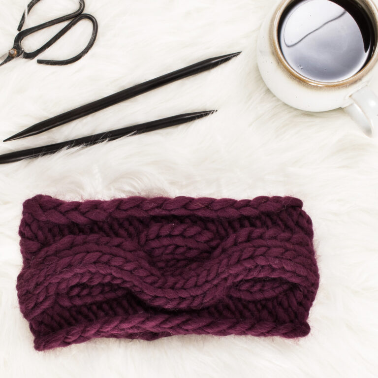 Bold Cable Headband Knitting Pattern, FREE