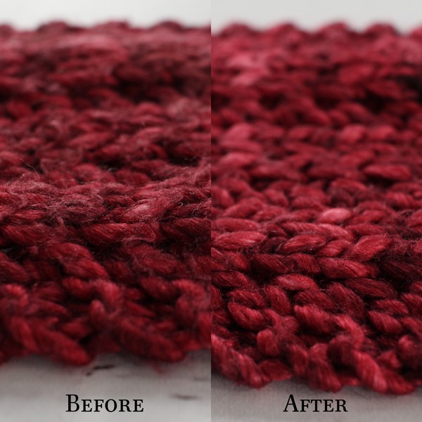 Shave your knitwear before & after photos