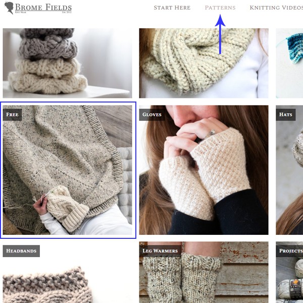 Where to find the FREE knitting patterns