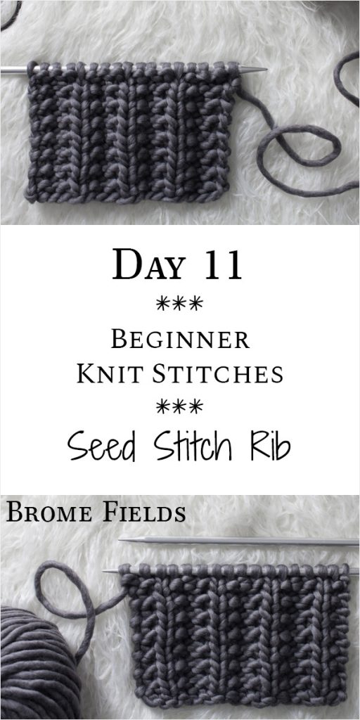 Seed Stitch Rib Knit Stitch Pattern : Brome Fields