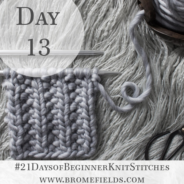 Seed Rib Stitch Knit Stitch : Day 13 of the 21 Days of Beginner Knit Stitches : Brome Fields : #21daysofbeginnerknitstitches