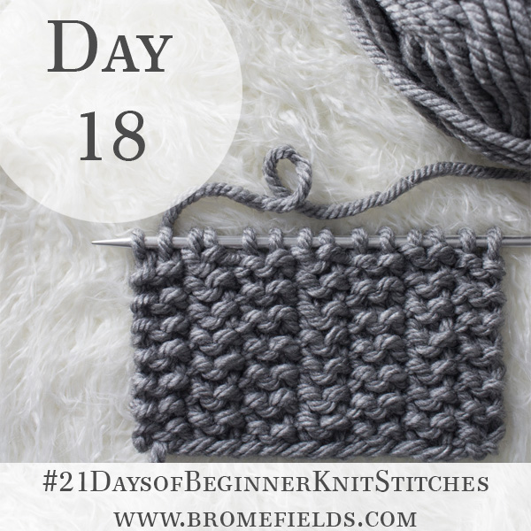 2 Stitch Rib Knit Stitch : Day 18 of the 21 Days of Beginner Knit Stitches : Brome Fields : #21daysofbeginnerknitstitches