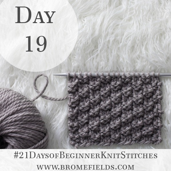 Box Knit Stitch : Day 19 of the 21 Days of Beginner Knit Stitches : Brome Fields : #21daysofbeginnerknitstitches