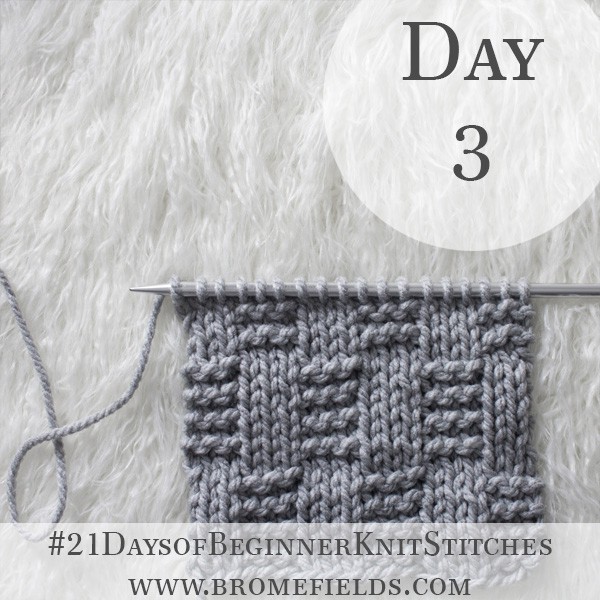 Alternating Garter Rib Knit Stitch : Day 3 of the 21 Days of Beginner Knit Stitches : Brome Fields