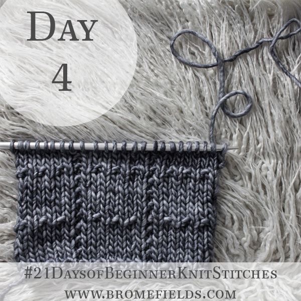 Dotted Grid Knit Stitch : Day 4 of the 21 Days of Beginner Knit Stitches : Brome Fields : #21daysofbeginnerknitstitches