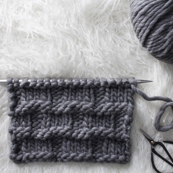 Large Basket Weave Knit Stitch : Day 10 of the 21 Days of Beginner Knit Stitches : Brome Fields : #21daysofbeginnerknitstitches
