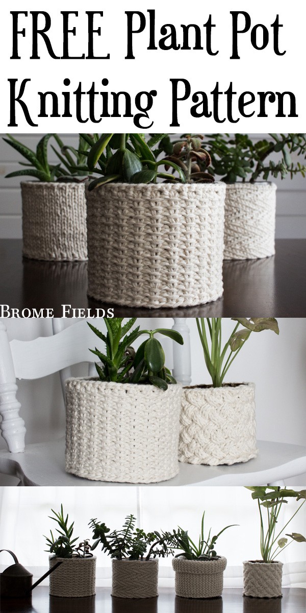 {FREE} Jute Knit Stitch Plant Cozy Knitting Pattern