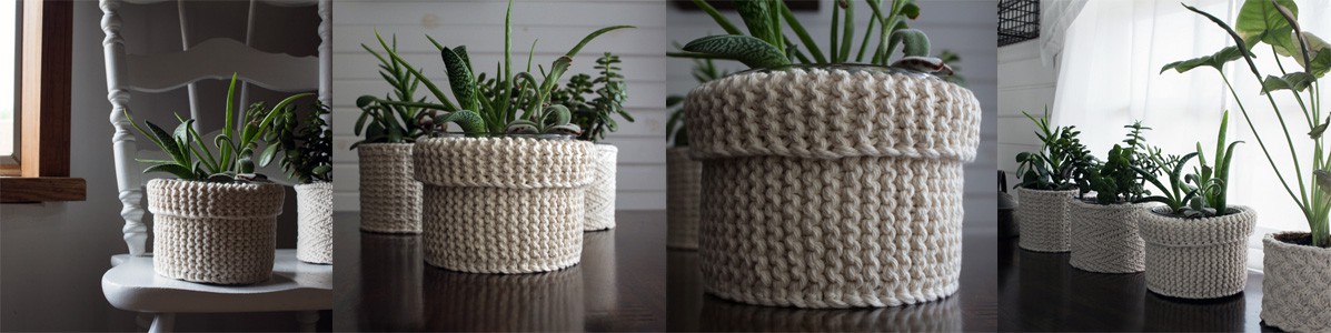 Garter Stitch Plant Pot Knitting Pattern