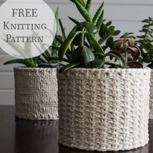 Jute Knit Stitch Plant Cozy Knitting Pattern