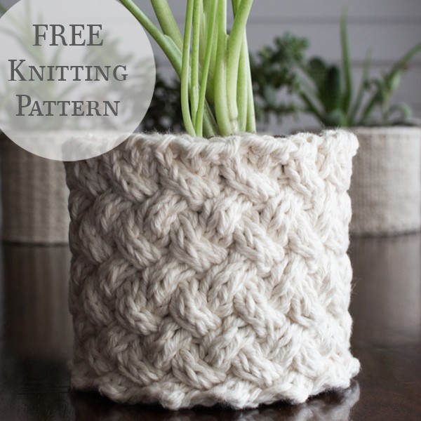 Lattice Stitch Plant Cozy Knitting Pattern