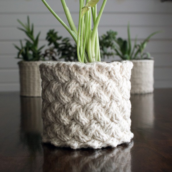 {FREE} Lattice Stitch Plant Cozy Knitting Pattern