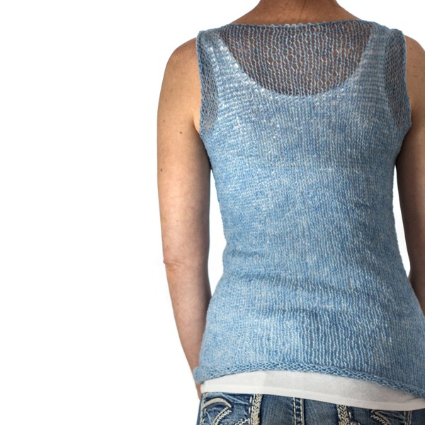 easy knit tank top on a model