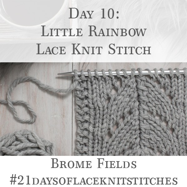 Swatch of the Little Rainbow Lace Knit Stitch