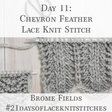 Swatch of Chevron Fan & Feather Lace Knit Stitch
