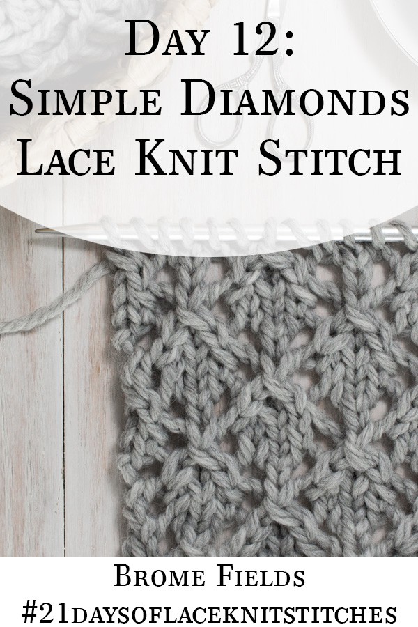 Swatch of the Simple Diamonds Lace Knit Stitch