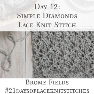 Swatch of the Simple Diamonds Lace Knit Stitch