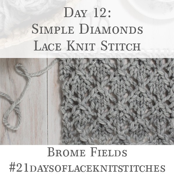 Simple Lace Diamonds Knitting Stitch Pattern