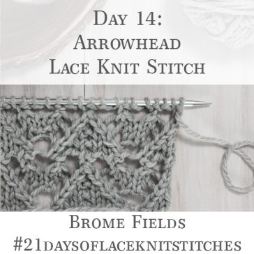 Swatch of the Arrowhead Lace Knit Stitch