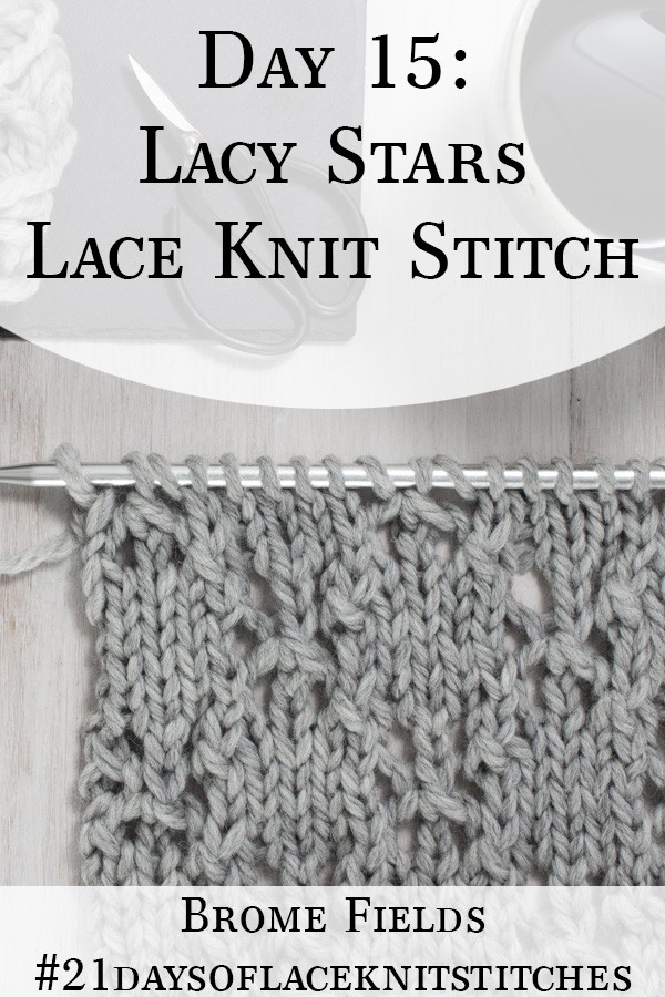 Swatch of the Lacy Stars Lace Knit Stitch