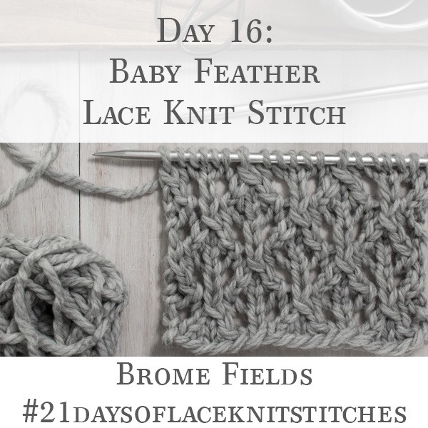 Swatch of the Baby Feather Diamond Lace Knit Stitch