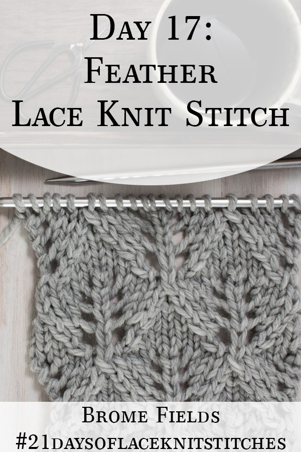 Swatch of the Feather Diamond Lace Knit Stitch